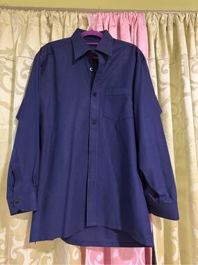 Men's Classic Navy Dress Shirt - Long Sleeve